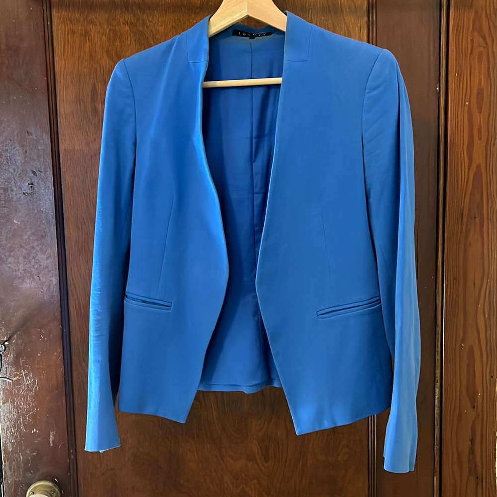 Theory blue blazer, size 2